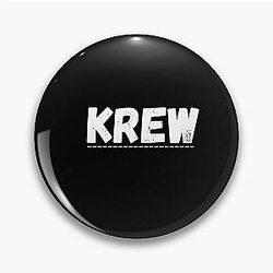 Krew Name in Black and White Classic T-Shirt Pin