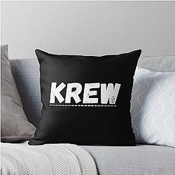 Krew Name in Black and White Classic Throw Pillow