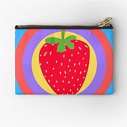 Kuromi Strawberry Color Circle Classic Art by LD Zipper Pouch
