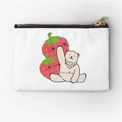 Kuromi Strawberry design Art with bear Zipper Pouch