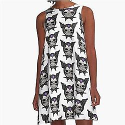 Hello Creepy Kitty Kuromi A-Line Dress