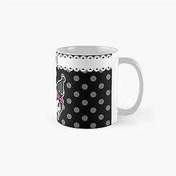 Kuromi Mug Sublimation Template Black Background with Gray Dots Classic Mug