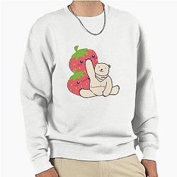 Kuromi strawberry design art bear Pullover Sweatshirt