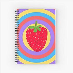 Kuromi Strawberry Color Circle Classic Art LD Spiral Notebook