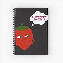 Angry Kuromi Strawberry Spiral Notebook