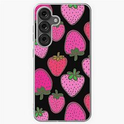 Kuromi strawberry background Samsung Galaxy Soft Case