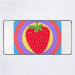 Kuromi Strawberry Color Circle Classic Art by Desk Mat