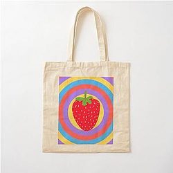 Kuromi Strawberry Color Circle Classic Art LD Cotton Tote Bag