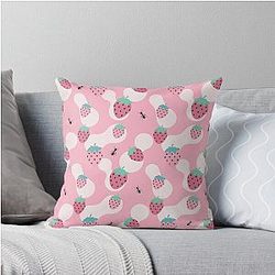 Kuromi Strawberry Classic Art Sleeveless Throw Pillow