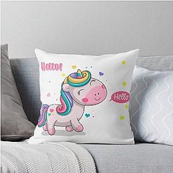 Kuromi Strawberry Hello Unicorn Classic Art Throw Pillow