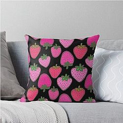 Kuromi strawberry background Throw Pillow