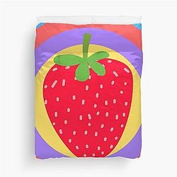 Kuromi Strawberry Color Circle Classic Art by LD Duvet Cover becomes 
Kuromi Strawberry Color Art by LD Duvet