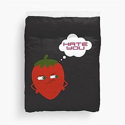 Angry Kuromi Strawberry Duvet Cover