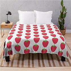 Kuromi Super Strawberry Classic Art by LD Throw Blanket