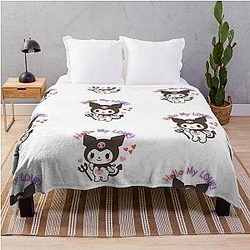 Cute Kuromi Love Throw Blanket