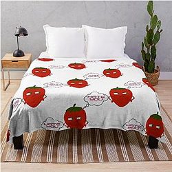 Angry Kuromi Strawberry Throw Blanket