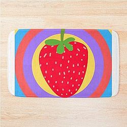 Kuromi Strawberry Color Circle Classic Art by LD Bath Mat