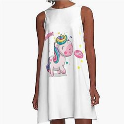 Kuromi Strawberry Hello Unicorn Classic Art A-Line Dress