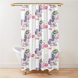 Kuromi Strawberry Hello Unicorn Classic Art Shower Curtain