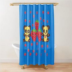 Kuromi Strawberry Pandas Art by LD Shower Curtain