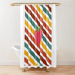Kuromi Strawberry Color Lines Classic by LD Shower Curtain