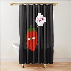 Angry Kuromi Strawberry Shower Curtain