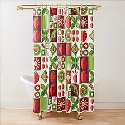 Kuromi Strawberry Shower Curtain