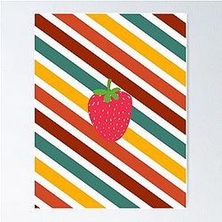 Kuromi Strawberry Colour Lines Classic Art by LD Poster