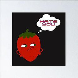 Angry Kuromi Strawberry Poster