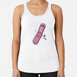 Pink Y2k flip phone Kuromi Sanrio Racerback Tank Top