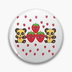 Kuromi Strawberry Pandas Classic Art by LD Pin