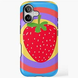 Kuromi Strawberry Color Circle Classic Art by LD iPhone Tough Case