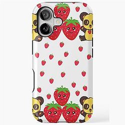 Kuromi Strawberry Double Pandas Classic Art by LD iPhone Tough Case