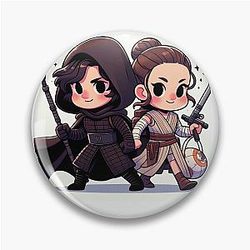 Kylo Ren and Rey Skywalker Chibi Pin