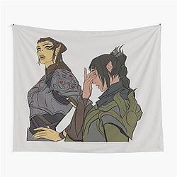 Baldur's Gate 3 Laeqel x Shadowheart Tapestry
