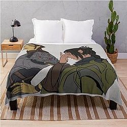 Baldur's Gate 3 Lae'zel x Shadowheart Throw Blanket
