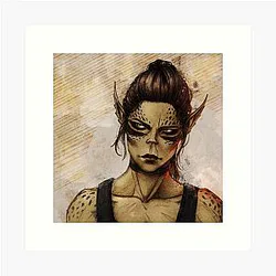 Laezel Pencil Drawing Art Print