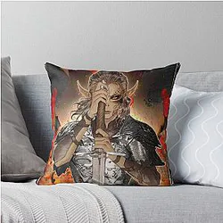 Laezel - Orpheus - Vlaakith - Green Skin Throw Pillow