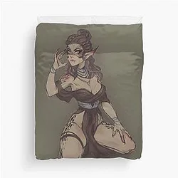 Laezel in a Dress Duvet Cover