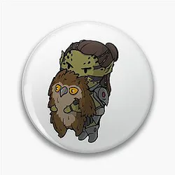 Cute Lae'zel with Owl Bear Baldur's Gate 3 DND Pin