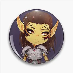 Lae'Zel BG3 Baldur's Gate 3 Anime Chibi Sticker Pin