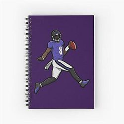 Lamar Jackson Running Touchdown Spiral Notebook
