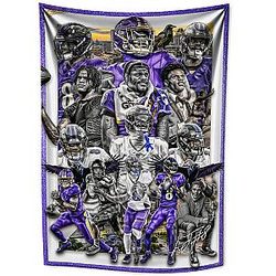 Lamar Jackson Tapestry For Football Fans Kids Birthday Party Gifts Rugby Superstar Signed Tapestry Poster For Teen Boy Bedroom Wall Hanging Decoration 100X150CM