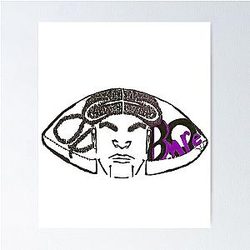 Lamar Jackson Ravens QB 8 Logo Poster