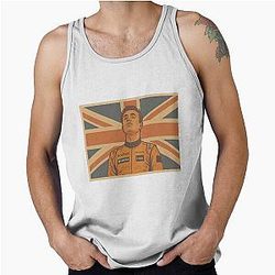 Lando Norris Inspired F1 Print Retro Racing Decor British Flag Tank Top