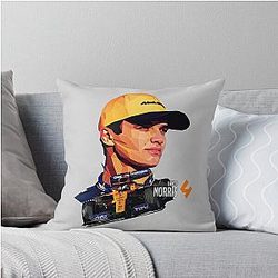 Lando Norris Low Poly Throw Pillow