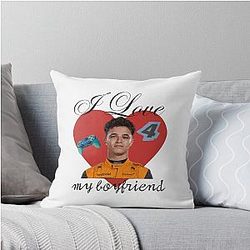 I love my boyfriend Lando Norris Throw Pillow