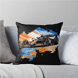 Lando Norris Retro-Digi art Throw Pillow