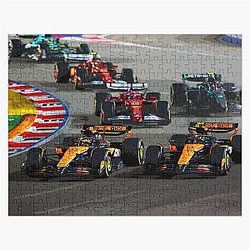 Lando Norris Fighting With Oscar Piastri For The World Championship Title Ahead Jigsaw Puzzle