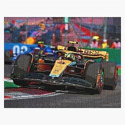 Lando Norris racing his 2023 F1 car during the Mexican Grand Prix Jigsaw Puzzle